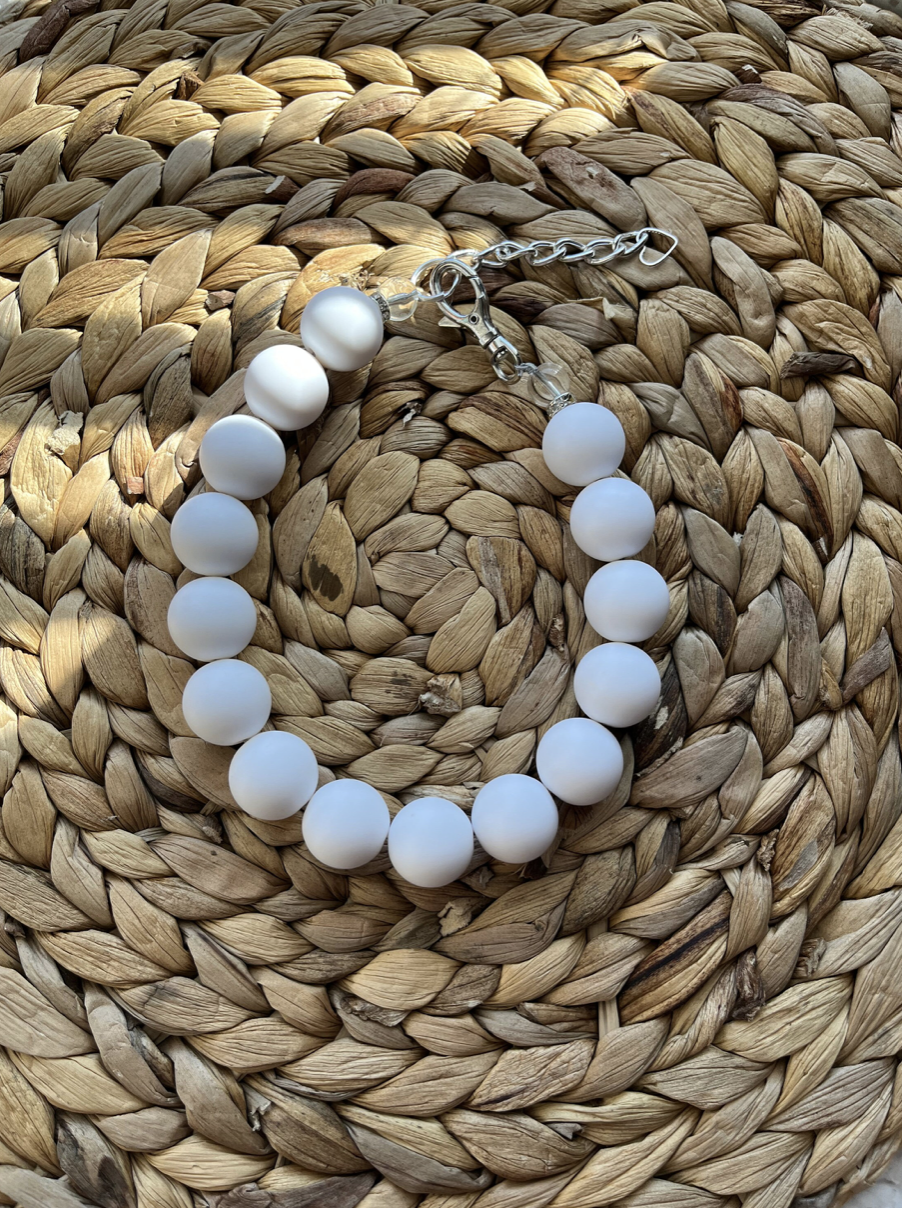 White matte pet necklace